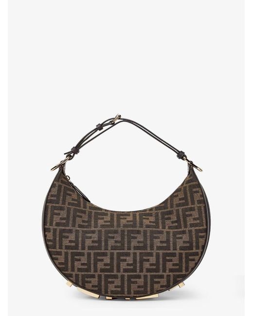 Fendi Metallic Graphy Small Ff Jacquard Fabric Handbag
