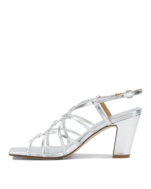Aeyde White "Acacia 75 Mm" Heeled Sandals