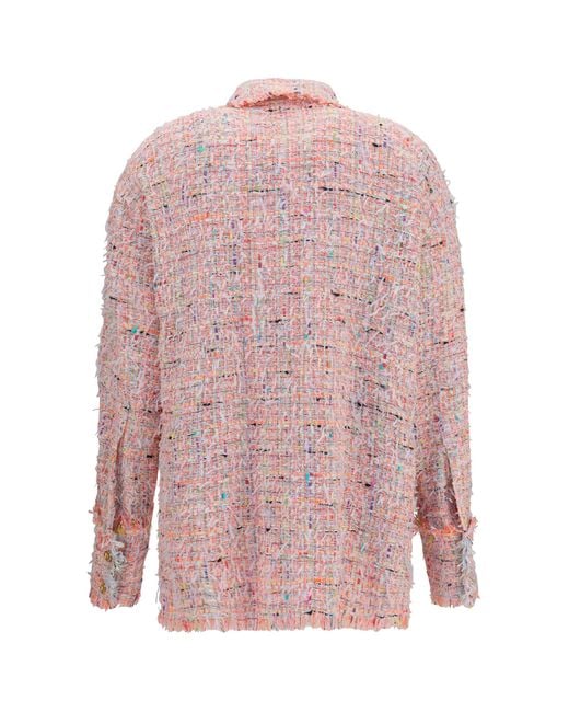Balmain Pink Tweed Shirt