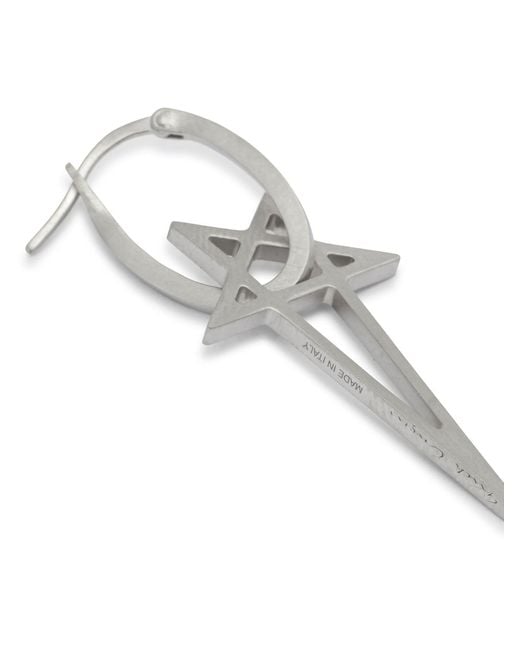 Rick Owens White "Pentagram" Earring