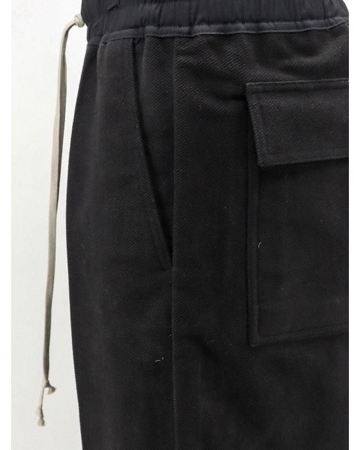 Rick Owens Black Dietrich Cotton Trousers for men