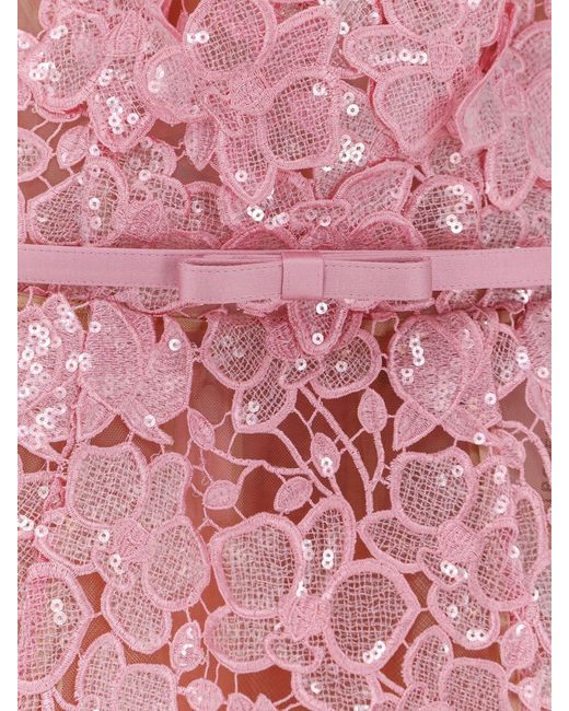 retroféte Pink Novalie Mini Dress With Satin Belt