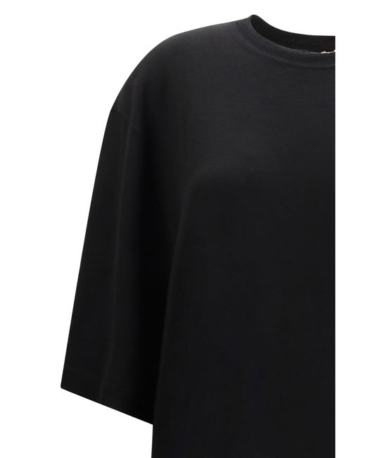 Totême Black Wool T-Shirt Dress