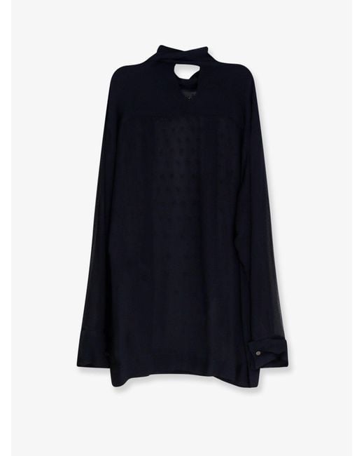 Dries Van Noten Blue Viscose Shirt With Rhinestones