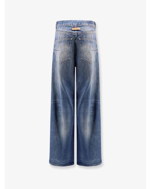 Dior Blue Flared Jeans Destroyed Effect