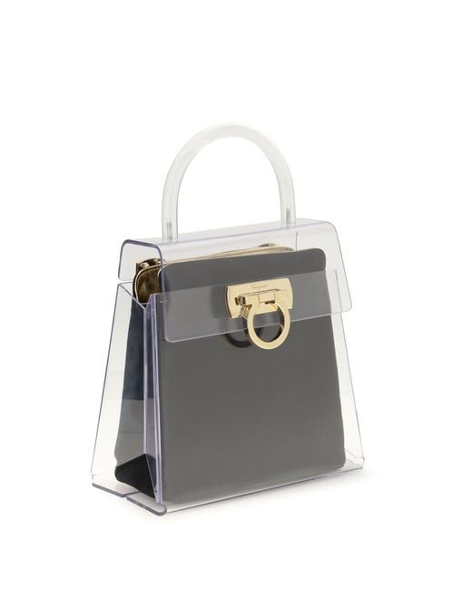 Ferragamo Blue Pvc Top Handle Handbag