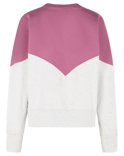 Isabel Marant Pink 'Houston' Cotton Sweatshirt With 'Millyny' 'Mauve Mist' Logo