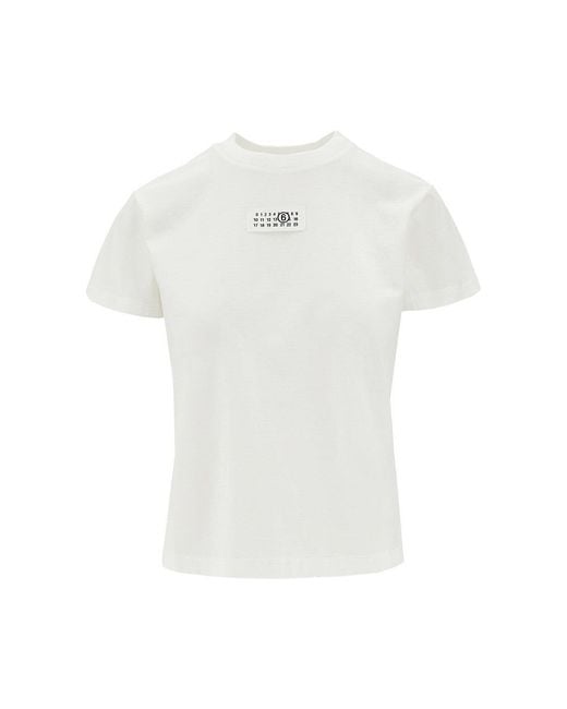 MM6 by Maison Margiela White Logo Label T-Shirt