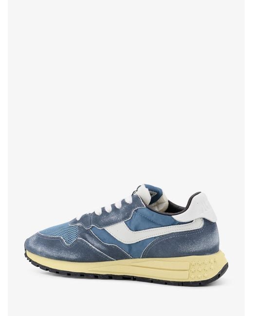 Autry Blue Reelwind Low Mesh And Suede Sneakers