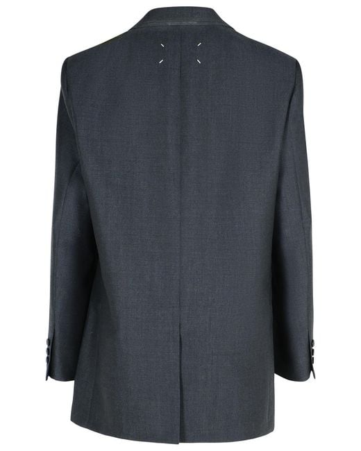 Maison Margiela Black Anthracite Wool Blend Blazer