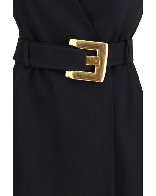 Balmain Black Short Wrap Dress