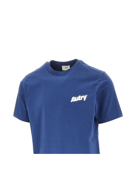 Autry Blue Logo Print T-Shirt for men