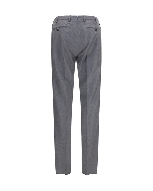 Germano Gray Tailored Virgin Wool Pants for men