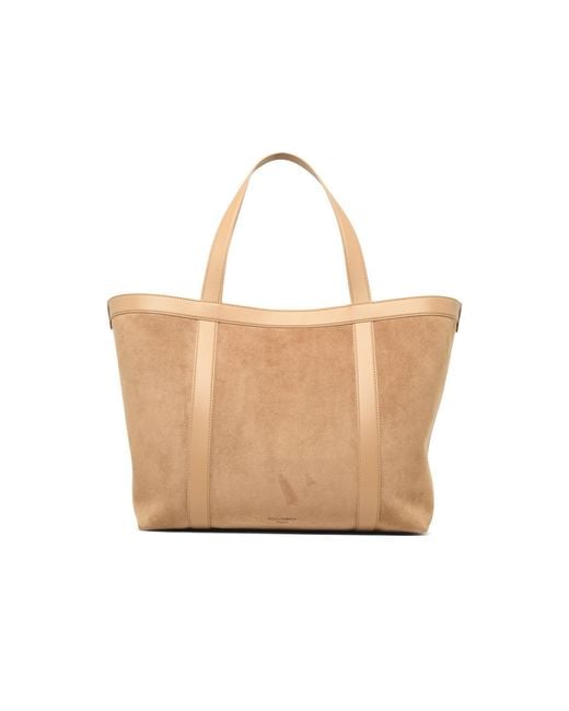 Dolce & Gabbana White Dolce & Gabbana 'Shopping Dg Belt' Suede Bag