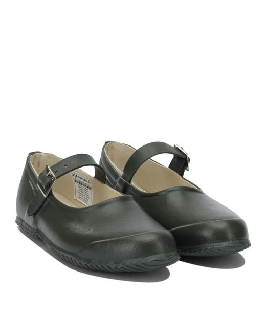 Superga Green Rubber Cotton Lined Ballerinas