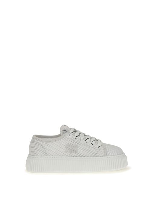 Miu Miu White Platform Sneakers