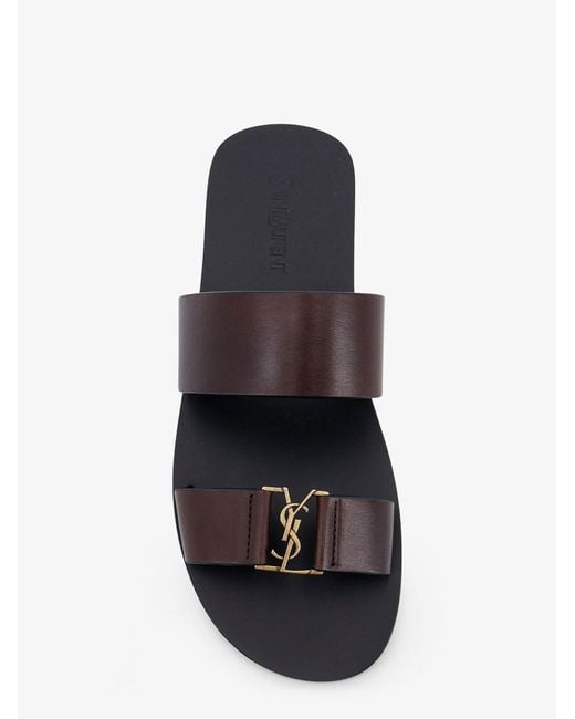 Saint Laurent White Babylone Leather Sandals for men