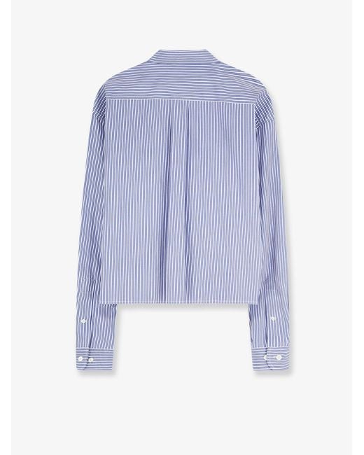 Miu Miu Blue Striped Cotton Shirt