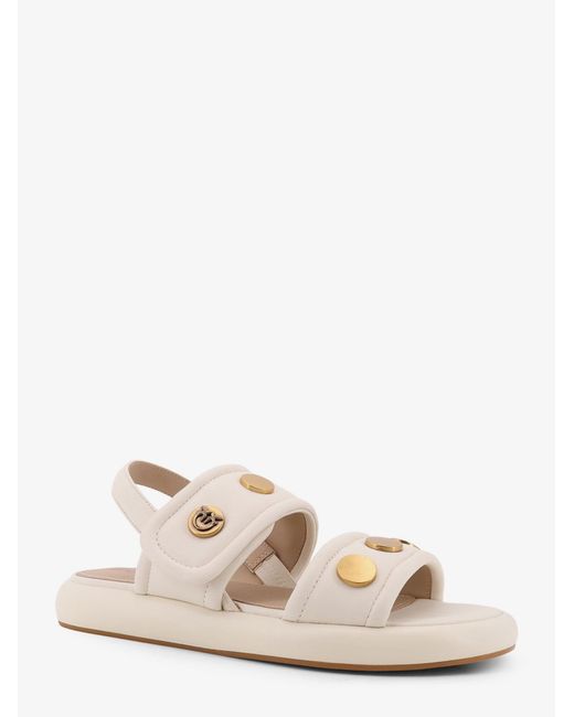 Pinko Natural Fiona Low Leather Sandals