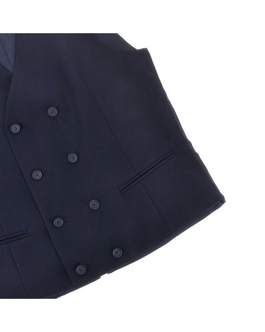 BRERAS Milano Blue Double-Breasted Tailored Vest for men