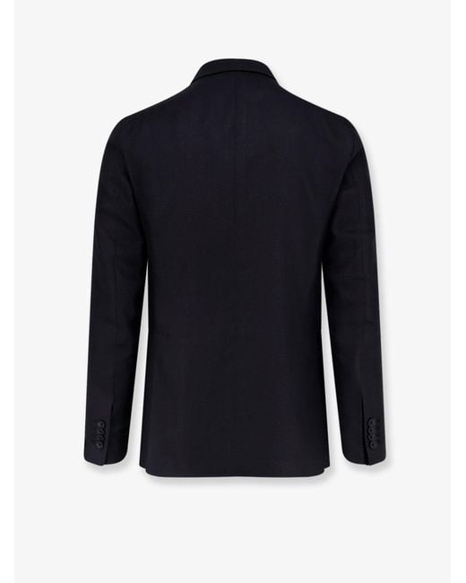 Tagliatore Blue Virgin Wool, Silk And Linen Blazer for men