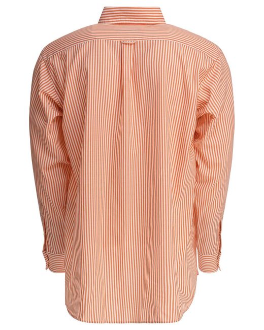 Beams Plus Pink Wool Stripe Shirts for men