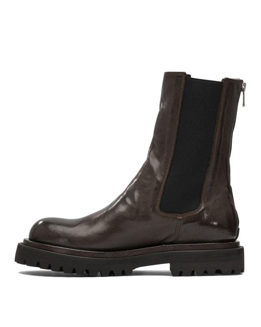 Officine Creative Black Rubber Ankle Boots