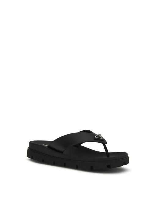Prada White Leather Flip-Flop Sandals for men
