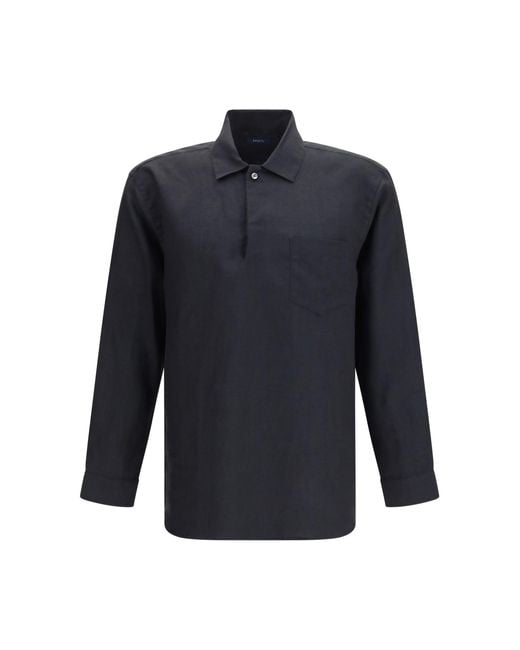 Deperlu Blue Linen Shirt Barry for men
