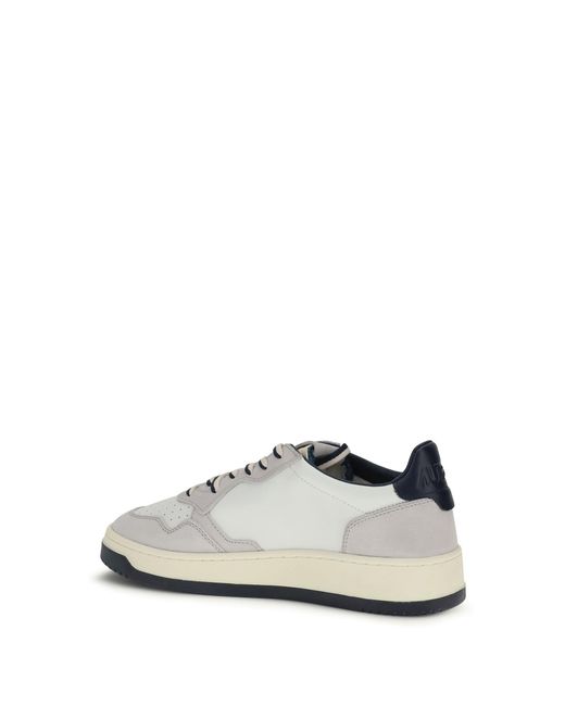 Autry White Medialist Low Sneakers Leather/Suede Space//Vapor for men