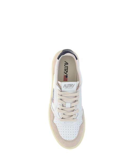 Autry White Medalist Low Leather Sneakers for men