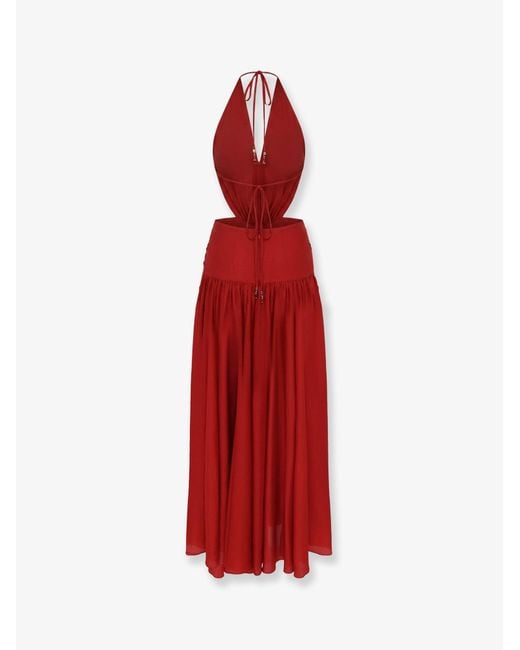 Zimmermann Red Dress Indra Silk