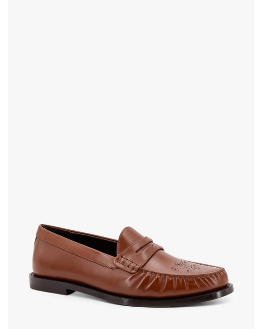 Céline Brown Vivienne Leather Loafer With Perforated Triomphe Logo for men