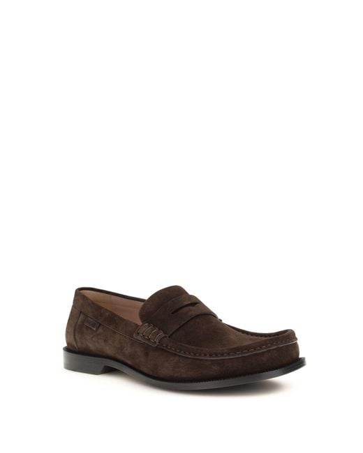 Loewe White Campo Suede Calfskin Loafers for men