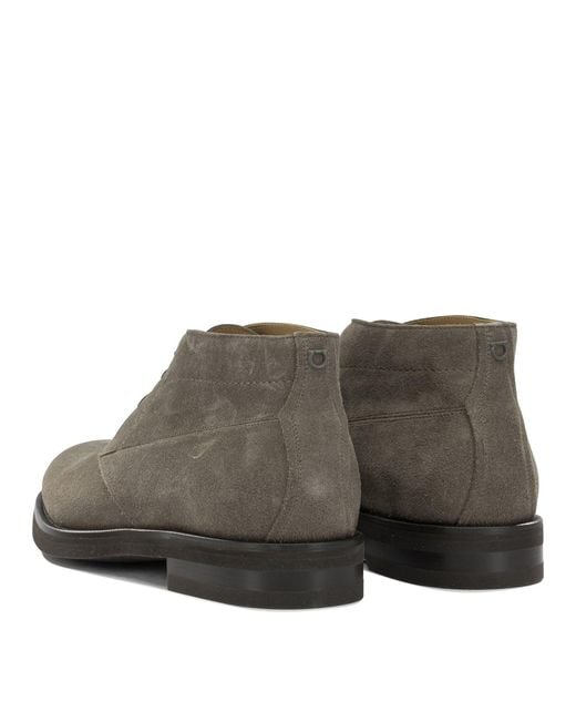 Ferragamo Brown "Settimo" Lace-Up Ankle Boots for men