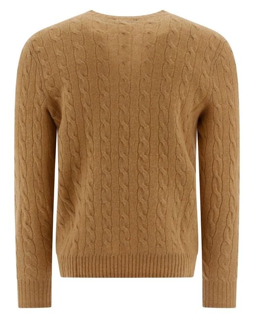 Polo Ralph Lauren Brown Cashmere Blend Cable Sweater for men