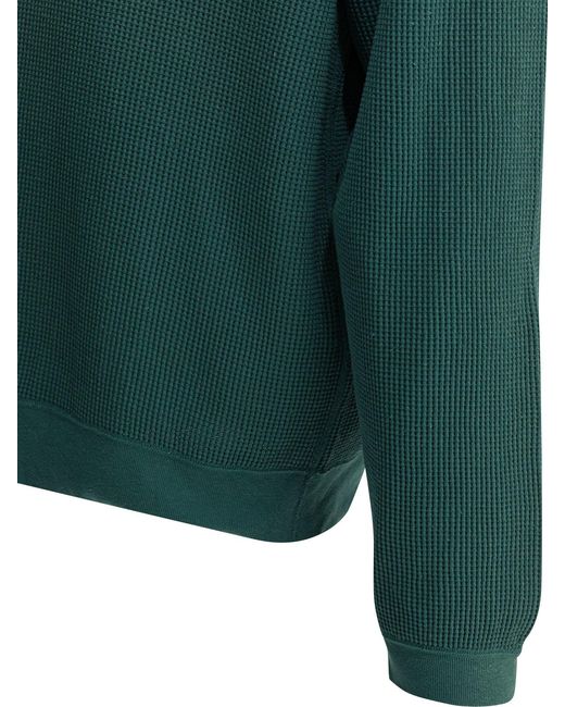Kapital Green Eco Waffle Big Crew Sweatshirt for men