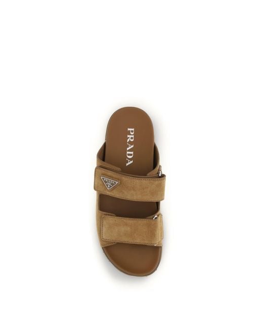 Prada Metallic Suede Sandals for men