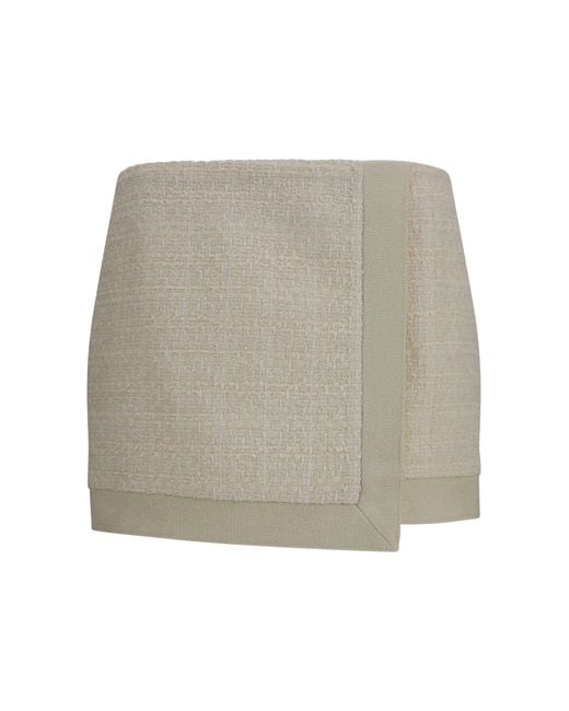 Balmain Natural Asymmetric Tweed Skirt