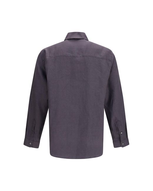 Deperlu Blue Linen Shirt Barry for men