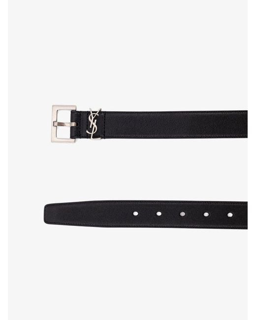 Saint Laurent White Leather Belt for men