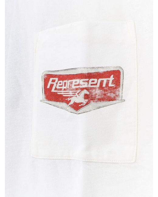 Represent White Nothing Faster Cotton T-Shirt for men