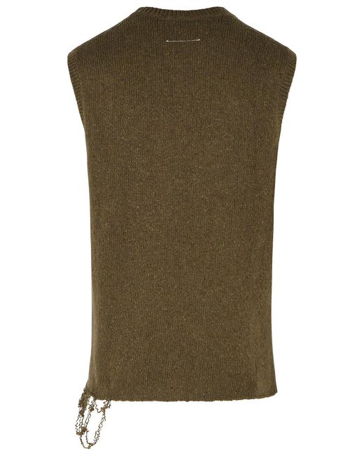 MM6 by Maison Margiela Green Wool Blend Vest for men