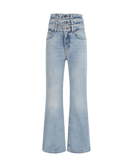 Fiorucci Blue Jeans With Triple-Layer Waist