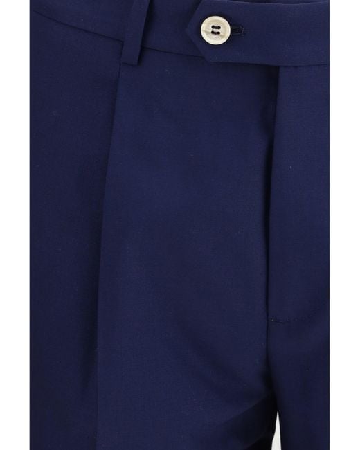 Brunello Cucinelli Blue Single-Breasted Suit With Peak Lapels for men