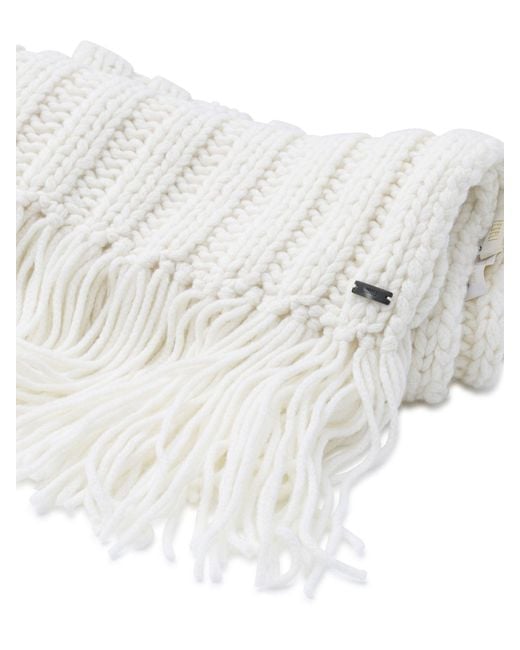 Fedeli White Virgin Wool Scarf
