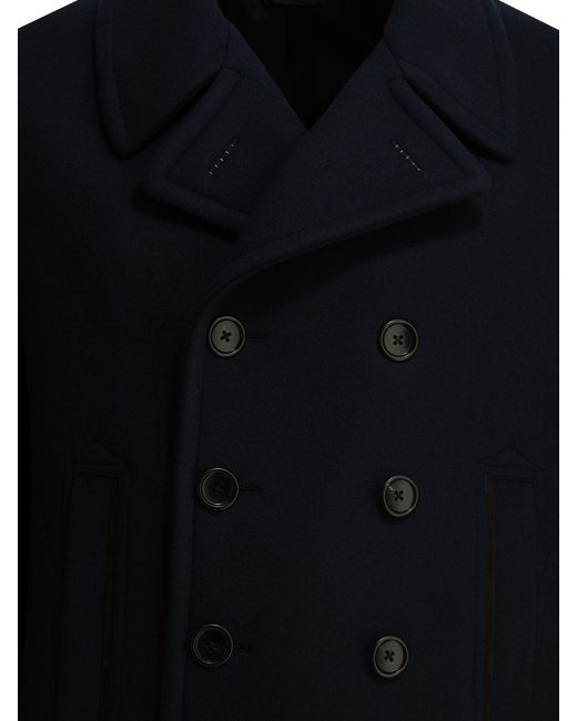 Tom Ford Blue Short Wool Felt Coat for men