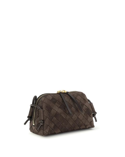 Bottega Veneta Brown Mini Loop Beauty Case Fondant