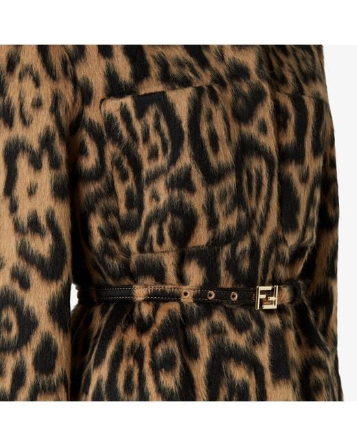 Fendi Brown Wool Belted Jacket