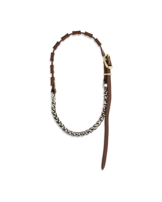 Miu Miu White Leather Necklace